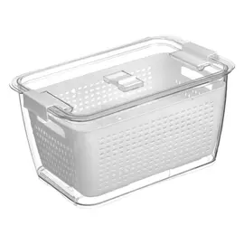 Enë me shportë organizuese për frigorifer me kapak transparent 28.5x17.8x14.7cm - 4.5L