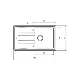 LAVAPJATE GRANITI TEKA STONE 50 B-TG 1B 1D White