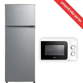 Set Frigorifer MIDEA Normal MDRT294FGE50 204 L + Mikrovale Midea MM20CF2E 20L 700W