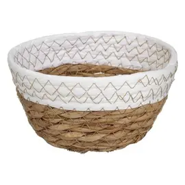 Organizuese shportë kashte ngjyrë bezhë dhe e bardhë Ø15x7.5cm