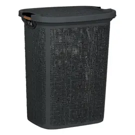 Shportë rrobash me doreza druri ngjyrë e zezë 46x37x57.5cm