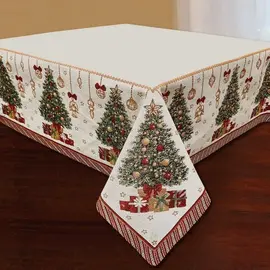 Mbulesë tavoline Krishtlindjesh katrore me dizajn arrëthyesi 120x120cm