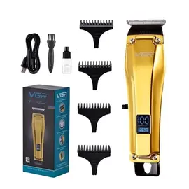 Makine Qethjeje Profesionale VGR V-905 Cordless me Teh Precision T, LED Display dhe USB Charging (Gold)