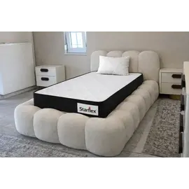 Krevat Aurora - Ngjyre bezhë e hapur / Dyshek Starflex 19x90x190cm / Jastëk Komfort 40x60 cm