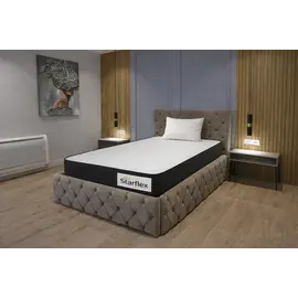 Krevat Royal – Ngjyre kafe e hapur / Dyshek Starflex 19x90x190cm / Jastëk Komfort 40x60 cm