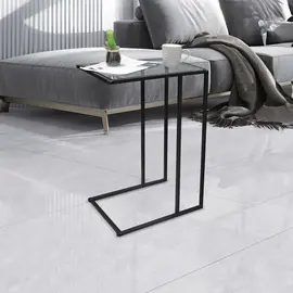 Tavoline me syprine xhami dhe kembe metalike 40x30x59cm