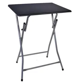 Tavolinë e palosshme metalike e zezë 48x38x65cm