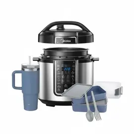 Set Multicooker Midea MY-CS6037WPB 6L 1000W + Termus Uji + Tas ushqimi me pirun dhe lugë