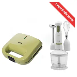 Set Toster VIVAX TS-7504G 750W Pastel Green + Blender dore VIVAX HBS-400WG 400W 2 Shpejtësi