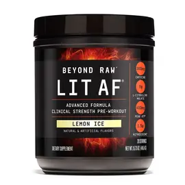 Beyond Raw LIT AF Pre-Workout Lemon Ice energji dhe performancë 20 porcione