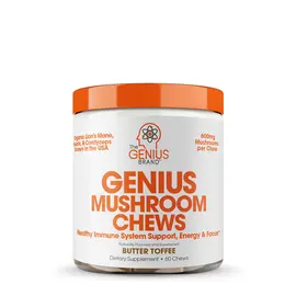 Genius Mushroom Chews Butter Toffee suplement me Lion’s Mane Reishi dhe Cordyceps