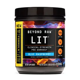 Beyond Raw LIT V2 Pre-Workout Blue Raspberry energji dhe pump 30 servings