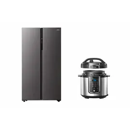 Set Frigorifer Midea MDRS619FIE45 Side by Side Cross Door 474L No Frost Inverter Smart IoT Klasa E + Multicooker Midea MY-CS6037WPB 6L 1000W