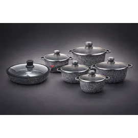 Set Tenxhere Mueller Premium 10Pcs Veshje Guri Induksion + Tigan Uakeen Germany VK-305 24cm 2L