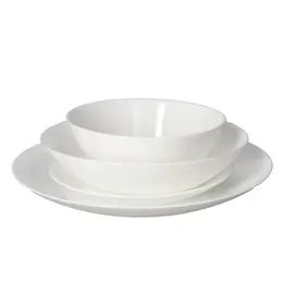 Set Pjatash Ovale 24 Copë për Ëmbëlsire, Supë, Darkë dhe Tas e Bardhë