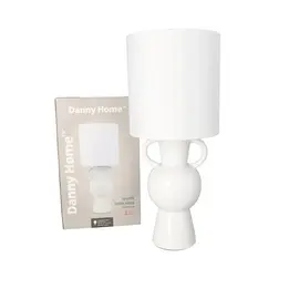 Abazhur Tavoline 23x23x54 cm Bardhë me Dorezë