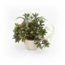 Vazo Qeramike e Bardhë me Lule Artificiale