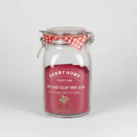 Kavanoz Konservimi 1500 ml 9x21 cm Qelq me Kapak Bambu