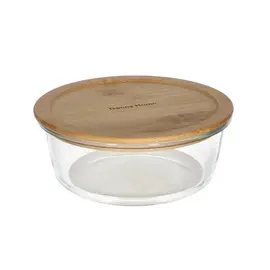 Tas Hermetik me Kapak Xham me Kapak Bambu