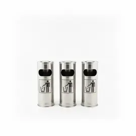 Kosh Mbeturinash për Cigare Set 3 Copë Inox