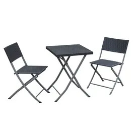 Set tavolinë Oreo me 2 karrige palosëse për hapësira të vogla