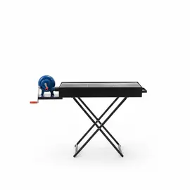 Zgarë barbekju me ventilator 30x90 cm me këmbë palosëse