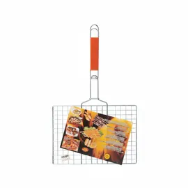 Zgarë dore për barbekju 30x40 cm me dorezë druri për pjekje në skarë