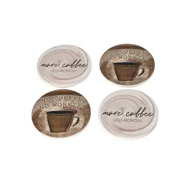 Coaster set / 10 cm / Rreth / Porcelan / Ilustrim Kafe