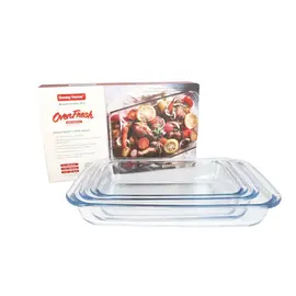 Tavë Pjekje / Set 3 cope / Qelq / Katrore