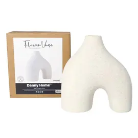 Vazo Dekorative Ure / 17.5x8.5x18 cm / Bardhë