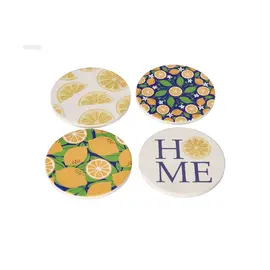 Coaster set / 10 cm / Katror / Porcelan / Verdhe HOME