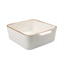 Tave Pjekje / 23x7.5cm / Bardhe - Gold / Porcelan