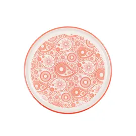 Pjate embelsire / 15cm / Bardhe - Kuqe / Porcelan