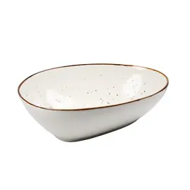 Tas i thelle / 27cm / Bardhe - Gold / Porcelan