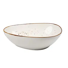 Tas Sallate / 21cm / Bardhe - Gold / Porcelan