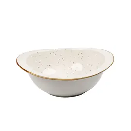 Tas / 19.5cm / Bardhe - Gold / Porcelan