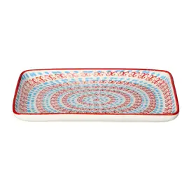 Pjatë Servirje / 18x9.5 cm / Bojqiell-Kuqe / Porcelan / Katror