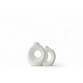 Vazo Dekorative / Bardhe / Set 2 cope