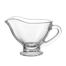 Gote Qumështi nga Qelqi me Grykë Derdhjeje dhe Bazë Pedestali