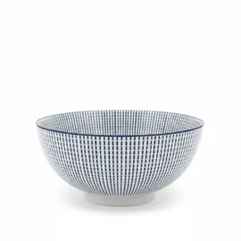 Tas Sallate Porcelani 20x20cm Bardh e Blu me Dizajn Gjeometrik