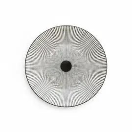 Pjatë Darke Rrethore Porcelani 26.5cm Bardhë-Zezë me Model Pika Koncentrike