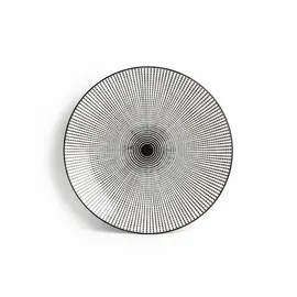 Pjatë Darke Porcelani 22cm Bardhë-Zezë me Model Gjeometrik