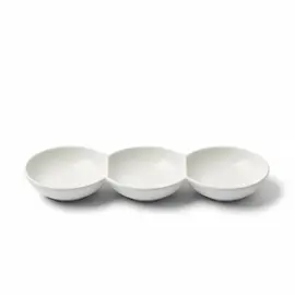 Tas Qeramik i Bardhë me 3 Ndarje për Meze dhe Salca