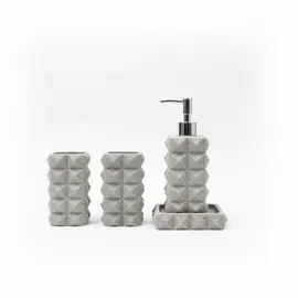 Aksesore Tualeti / Set 4 cope / Gri / Material Guri / Forme piramde