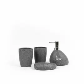 Aksesore Tualeti / Set 4 cope / Gri Efekt Marble