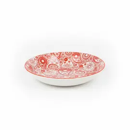 Pjate e thelle / 20.8cm / Bardhe - Kuqe / Porcelan