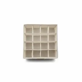 Kuti Organizative / 32*32*10cm / 16 ndarje / me doreze / Bardhe