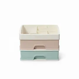 Kuti Organizimi Katrore me Sirtarë & Ndarëse – Pastel, për Tavolinë dhe Kozmetikë