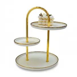 Pjate Dekorative / Bardhe - Gold / 3 pjata