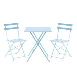 Set Tavoline Katrore Bueno + 2 Karrige - Blu